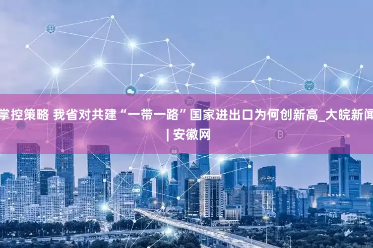 掌控策略 我省对共建“一带一路”国家进出口为何创新高_大皖新闻 | 安徽网